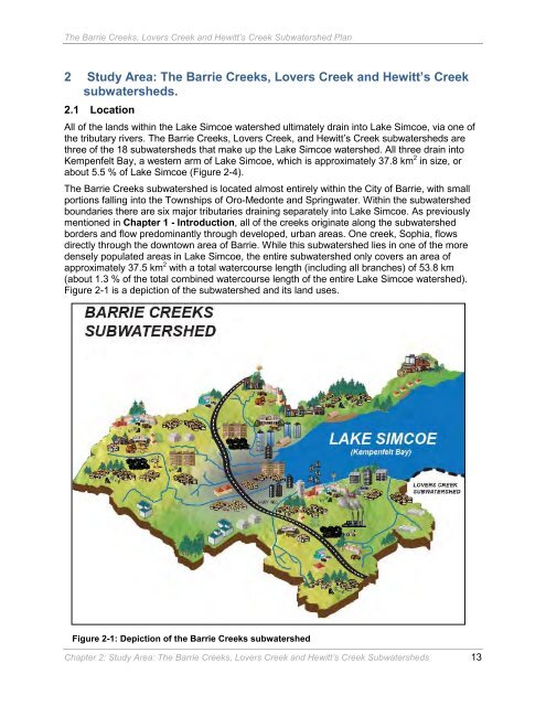 Barrie Creeks, Lovers Creek, and Hewitt's Creek Subwatershed Plan