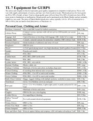 TL 7 Equipment for GURPS