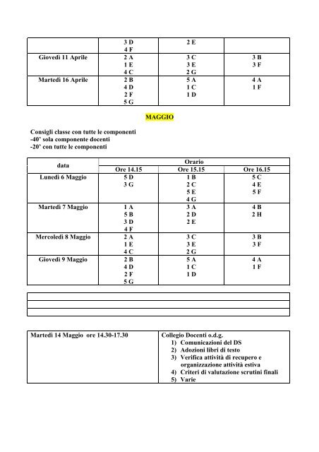 Calendario annuale attivitÃƒÂ  - Liceo Scientifico "A.Oriani"