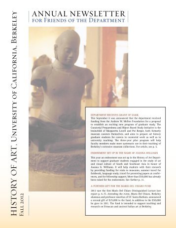 Newsletter 2012 - UC Berkeley History of Art Department - University ...