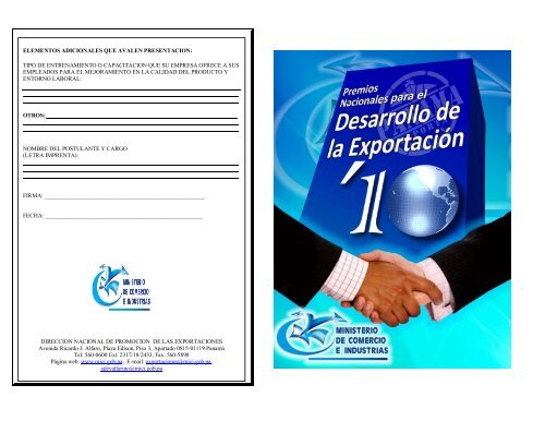 Formulario de inscripciÃ³n. - Ministerio de Comercio e Industrias