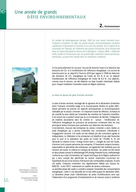 Rapport annuel de l'industrie cimentiÃ¨re belge en 2003 - Febelcem