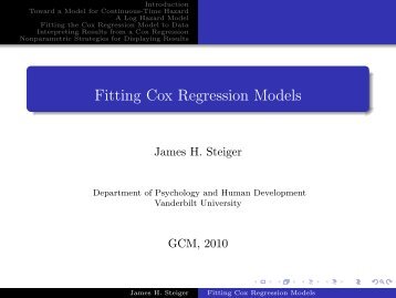 Fitting Cox Regression Models - Statpower