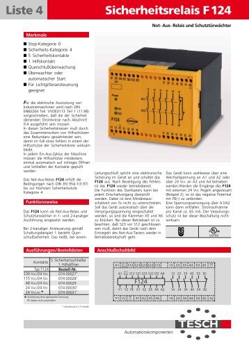 Sicherheitsrelais F124 - TESCH GmbH Wuppertal