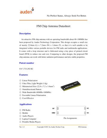 FM Chip Antenna Datasheet