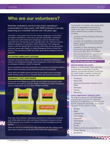 Volunteer Special Edition - Ambulance Service of NSW - NSW ...