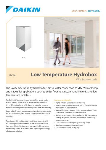 Low Temperature Hydrobox VRV Indoor unit - Daikin