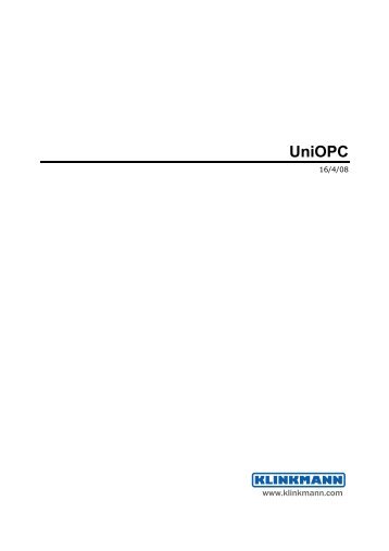 UniOPC Server - DCOM - Klinkmann.