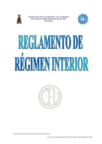 Reglamento de RÃ©gimen Interior - Colegio Hijas de la Caridad Ntra ...