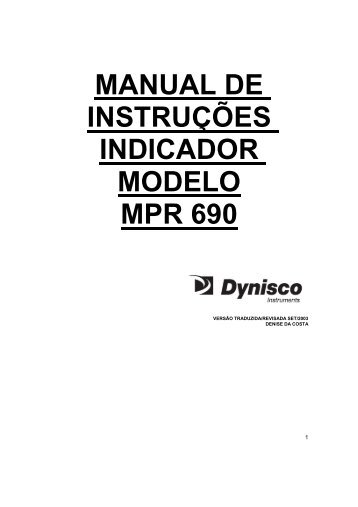 Indicador de pressÃ£o MPR UPR690 Dynisco - Digitrol
