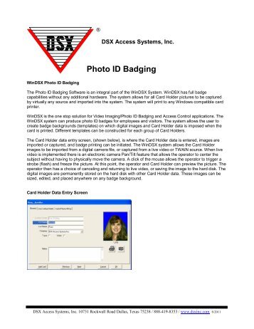 Photo ID Badging - DSX Access Systems, Inc.