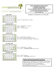 SGCS 2010-2011 Student Calendar - Seven Generations Charter ...