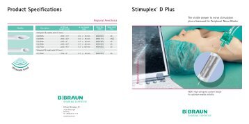Product Specifications Stimuplex® D Plus - B. Braun Medical AS