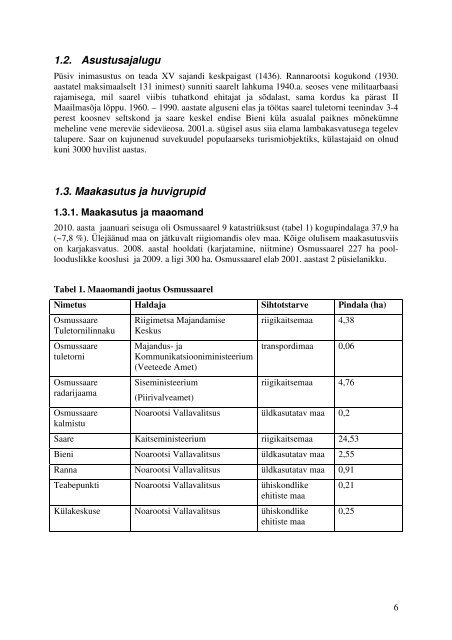 osmussaare maastikukaitseala kaitsekorralduskava ... - Odensholm