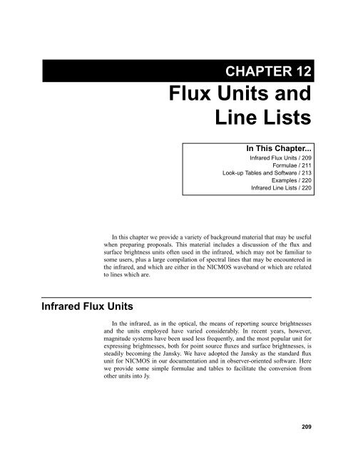 Chapter 12 - Flux Units and Line Lists - STScI