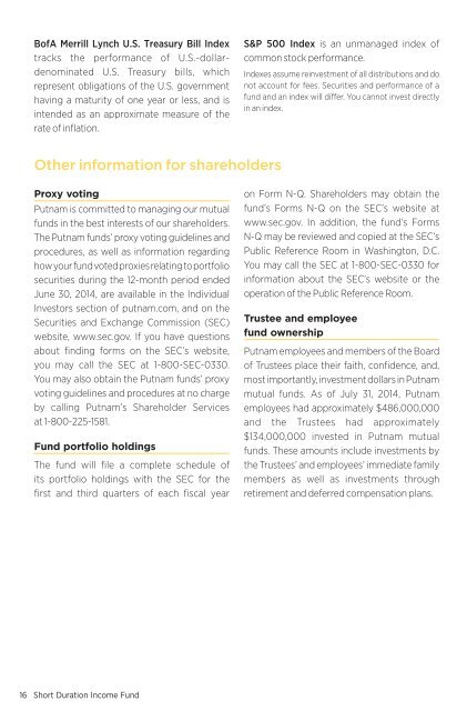 Putnam Short Duration Income Fund - Putnam Investments