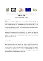 VC 7 POSITION PAPER - TANZANIA - The Global Horticulture Initiative