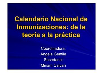 Calendario Nacional de Inmunizaciones - Sociedad Argentina de ...
