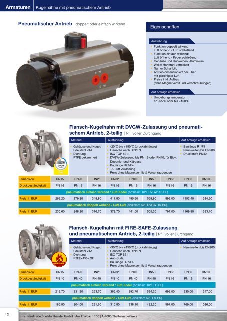 Kugelhähne | Antriebe | Armaturen | Kompensatoren ... - Steeltrade.at