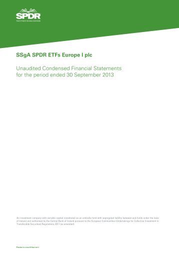 Semi-Annual ReportsPDF - SPDR ETFs Europe