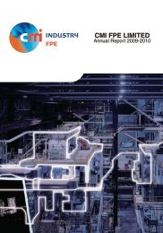 Annual Report 2009-2010 - CMI FPE LTD