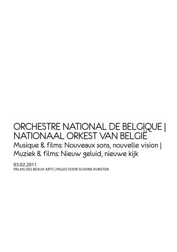 Orchestre NatiONal de Belgique | NatiONaal Orkest vaN ... - Bozar.be