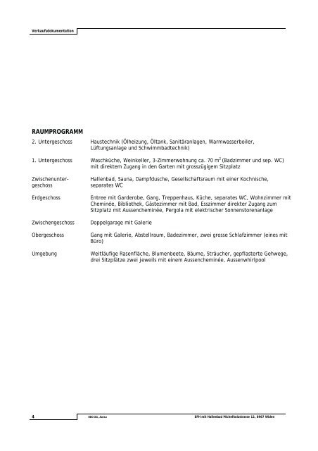 VERKAUFSDOKUMENTATION - Immobilien