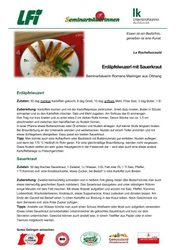 ErdÃ¤pfelwuzerl mit Sauerkraut (642 KB) - .PDF - BTV