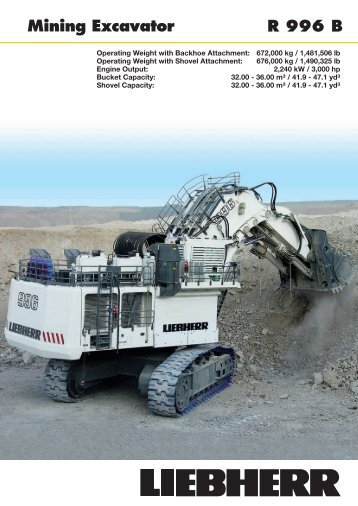 R 996 B Mining Excavator