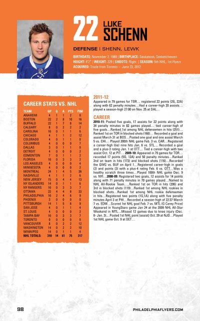 flyers media guide - Philadelphia Flyers