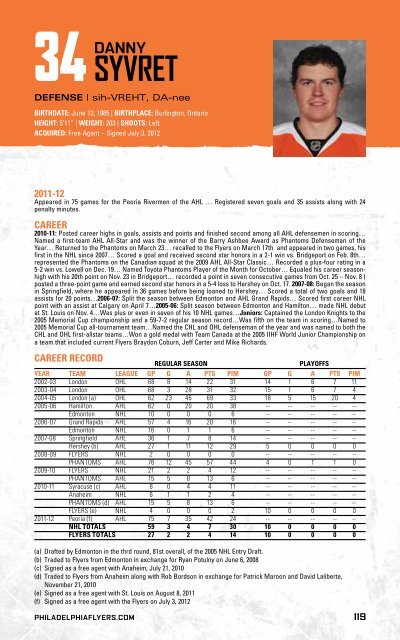 flyers media guide - Philadelphia Flyers