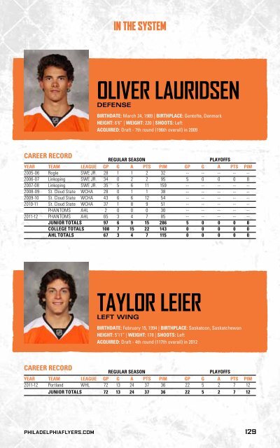 flyers media guide - Philadelphia Flyers