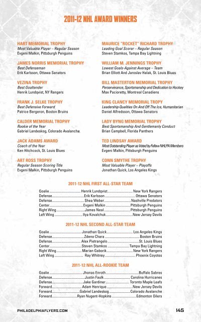 flyers media guide - Philadelphia Flyers