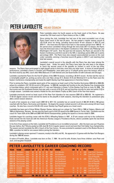 flyers media guide - Philadelphia Flyers