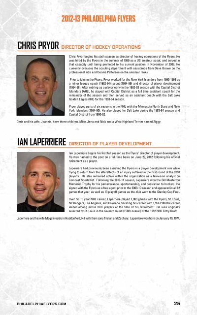 flyers media guide - Philadelphia Flyers