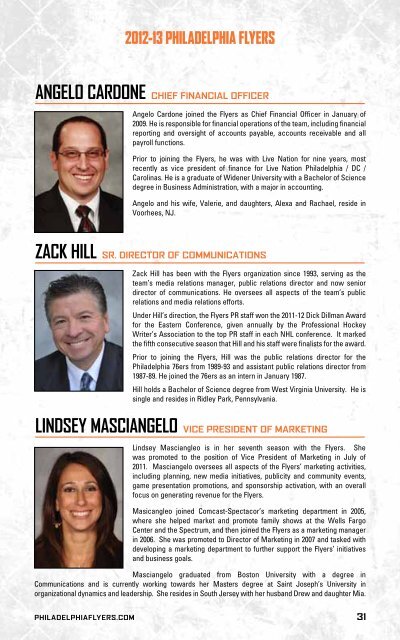 flyers media guide - Philadelphia Flyers