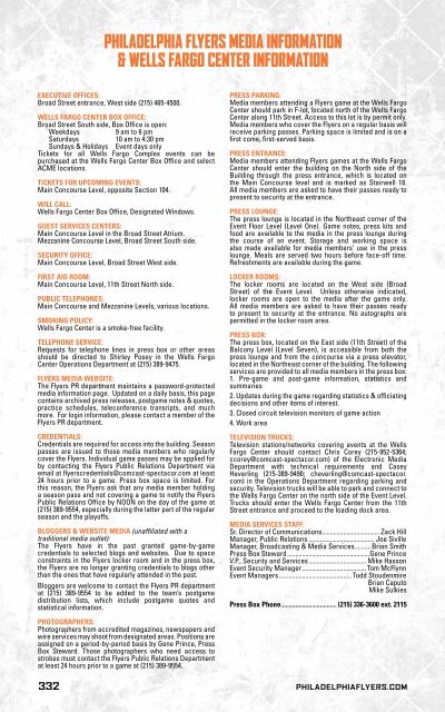 flyers media guide - Philadelphia Flyers