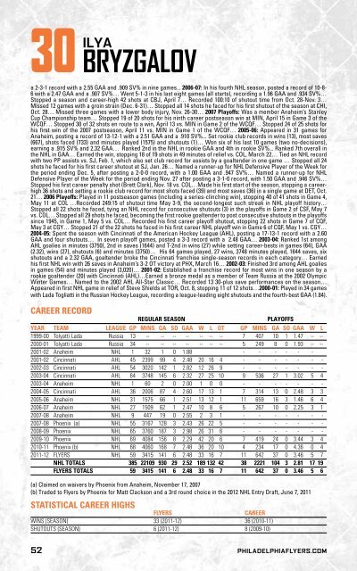 flyers media guide - Philadelphia Flyers