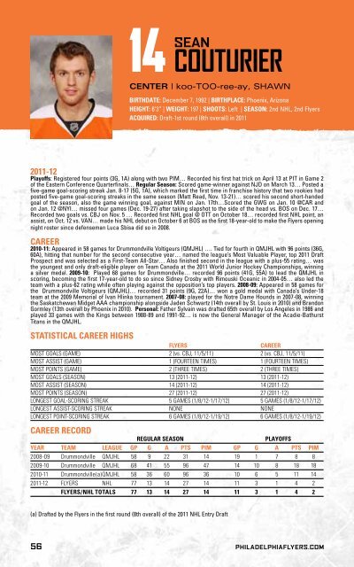 flyers media guide - Philadelphia Flyers