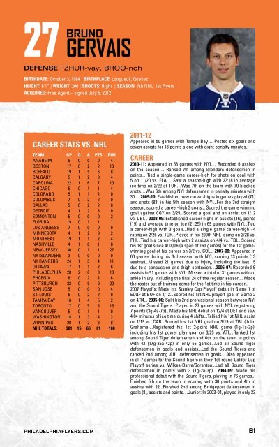 flyers media guide - Philadelphia Flyers