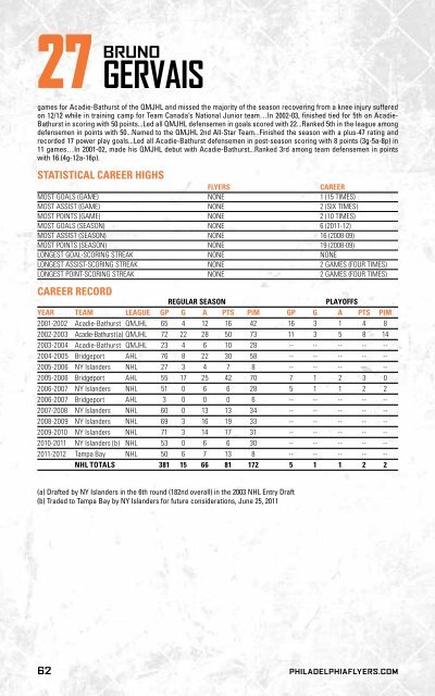 flyers media guide - Philadelphia Flyers