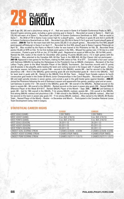 flyers media guide - Philadelphia Flyers