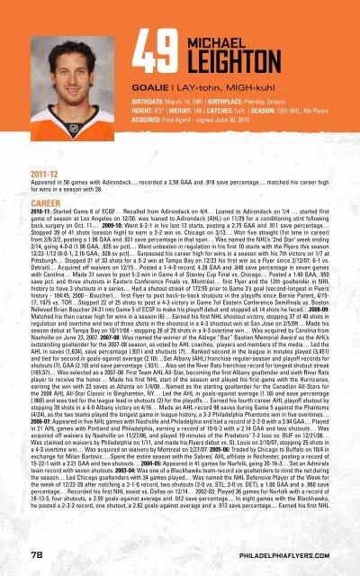 flyers media guide - Philadelphia Flyers