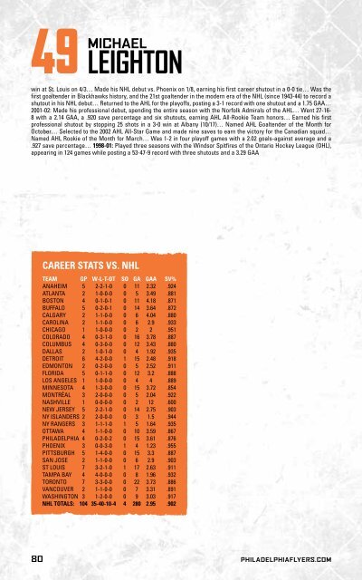 flyers media guide - Philadelphia Flyers