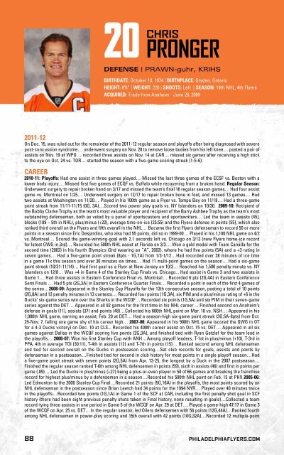 flyers media guide - Philadelphia Flyers