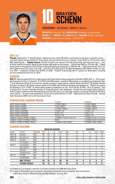 flyers media guide - Philadelphia Flyers