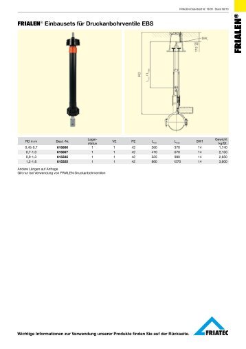 FRIALEN® Einbausets für Druckanbohrventile EBS