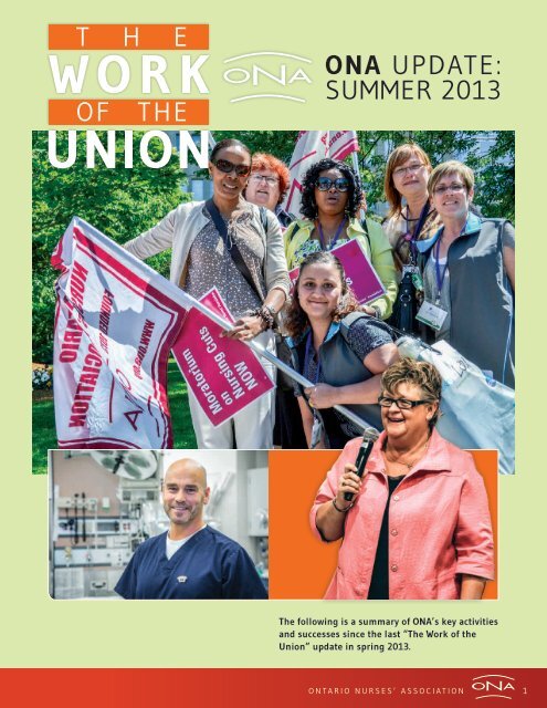 ONA UPDATE: SUMMER 2013 - Ontario Nurses' Association