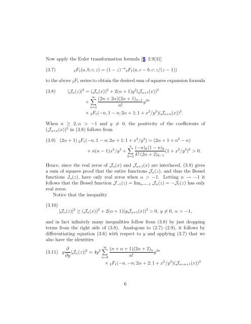 G. Gasper Using sums of squares to prove that ... - Fuchs-braun.com