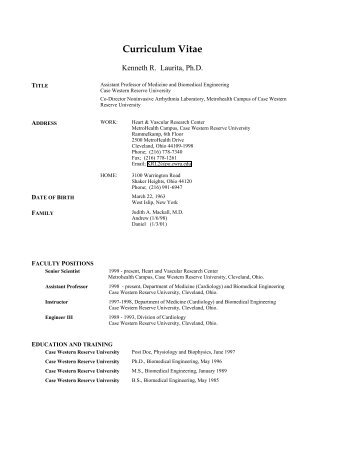 Curriculum Vitae - Rammelkamp Center for Education and Research